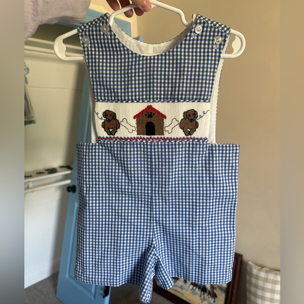 Banana Split Boys Smocked Jon Jon 12 months